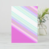 Warme, rosa und weiße Streifen Feiertagskarte (Stehend Vorderseite)