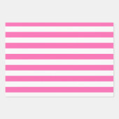 Warme Rosa und weiße Streifen Geschenkpapier Set (Vorderseite 2)