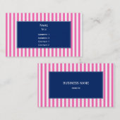 Warme Rosa und weiße Streifen mit Royal Blue Visitenkarte (Vorne/Hinten)