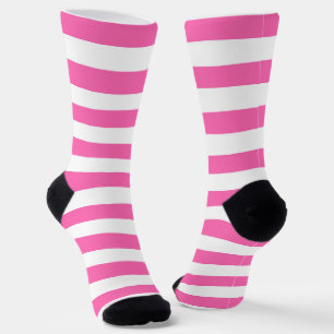 Warme Rosa und weiße Streifen Socken