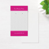 Warme rosa, weiße, graue Herringbone-Ohrkarten (Schreibtisch)