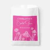 Warme rosa Wildblumen gezeichnet Geschenktütchen (Vorderseite)