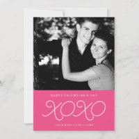 Warme rosa XOXO Valentinstag Fotokarten