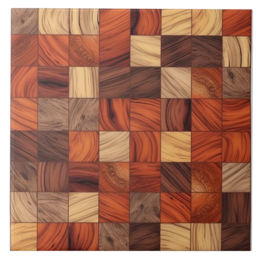 Warme Rosewood Seamless Pattern Keramik Tile Fliese (Vorderseite)