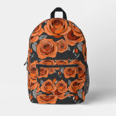 Warme Rostorange Rosen Bedruckter Rucksack (Vorderseite)
