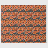 Warme Rostorange Rosen Geschenkpapier (Flach)
