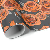 Warme Rostorange Rosen Geschenkpapier (Rolleneckpunkt)