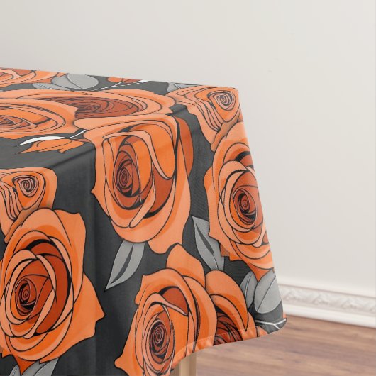 Warme Rostorange Rosen Tischdecke (Beispiel)