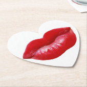 WARME rote Lippen Untersetzer (angewinkelt)
