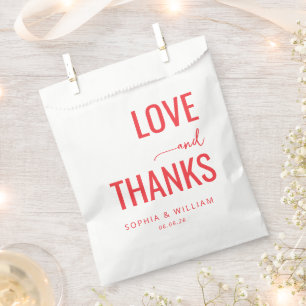 Warme rote typografische Dankbarkeit Geschenktütchen