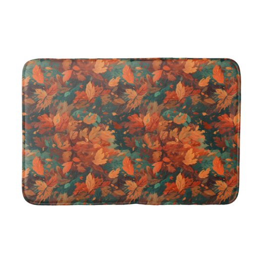 Warme rustikale Blätter - Boho Ästhetik Badematte (Vorderseite)