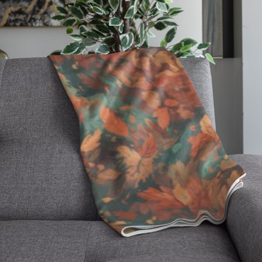 Warme rustikale Blätter - Boho Ästhetik Fleecedecke