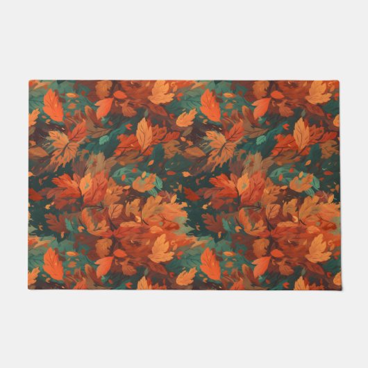 Warme rustikale Blätter - Boho Ästhetik Fußmatte (Vorderseite)