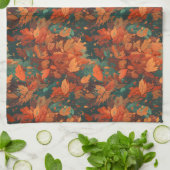 Warme rustikale Blätter - Boho Ästhetik Geschirrtuch (Gefaltet)