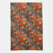 Warme rustikale Blätter - Boho Ästhetik Geschirrtuch (Vertikal)