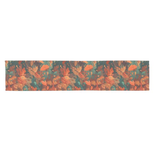 Warme rustikale Blätter - Boho Ästhetik Kurzer Tischläufer (Horizontal)