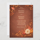 Warme Rustikale Blumen Herbst Elegant Einladung (Vorderseite)