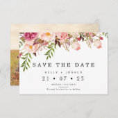 Warme rustikale Blumenhochzeit speichert die Datum Einladung (Vorne/Hinten)