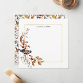 Warme rustikale Herbstlaube & Vogel Mitteilungskarte (Vorderseite/Rückseite Beispiel)