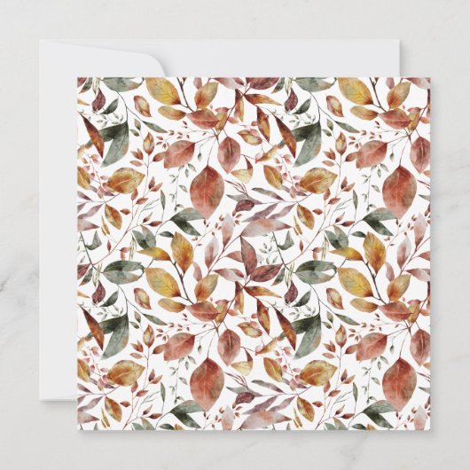 Warme rustikale Herbstlaube & Vogel Mitteilungskarte (Rückseite)