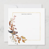 Warme rustikale Herbstlaube & Vogel Mitteilungskarte (Vorderseite)