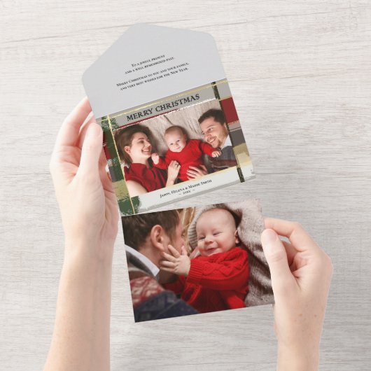 Warme rustikale Pinselstriche mit Gold Highlights  All In One Einladung (Abreißen)