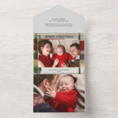 Warme rustikale Pinselstriche mit Gold Highlights  All In One Einladung (Innen Boden)