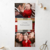 Warme rustikale Pinselstriche mit Gold Highlights  Dreifach Gefaltete Urlaubskarte (Innenseite)