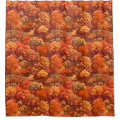 wärme Rustikale Wasserfarbenfallen Bäume | Boho Ae Duschvorhang (Vorderseite)