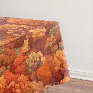 wärme Rustikale Wasserfarbenfallen Bäume Boho Ae Tischdecke