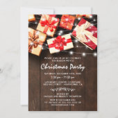 Warme rustikale Weihnachtsfeier Einladung (Vorderseite)