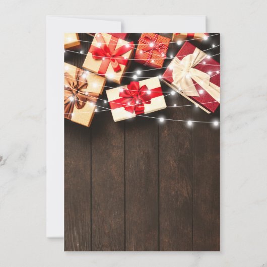 Warme rustikale Weihnachtsfeier Einladung (Rückseite)