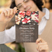 Warme rustikale Weihnachtsfeier Einladung