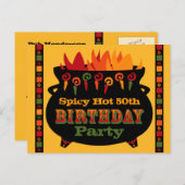 Warme & scharfe Geburtstagseinladung Postkarte (Vorne/Hinten)