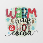 Warme Schläger und heißer Kakao Fensteraufkleber (Blatt)