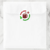 Warme Schläger und Weihnachten Tasse Retro Holiday Runder Aufkleber (Tasche)