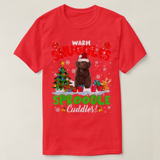 Warme Schnecken Sproodle Cuddles Weihnachtsbaum Ka T-Shirt (Design vorne)
