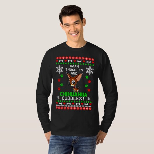Warme Schnecken und Chihuahua Cuddles Christmas Sw T-Shirt (Vorne ganz)