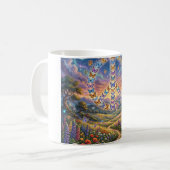 Warme schöne Farben des Friedenszeichens Kaffeetasse (Vorderseite Links)