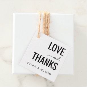 Warme schwarze typografische Dankbarkeit Geschenkanhänger