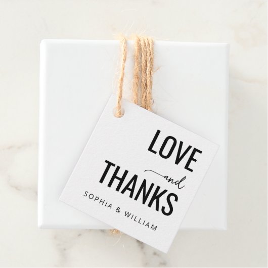 Warme schwarze typografische Dankbarkeit Geschenkanhänger (Beispiel)