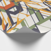 Warme Senf Geometrische Florale mit Tulpendetails Geschenkpapier (Ecke)
