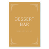 Warme Senfgelbe Dessertbar-Tafel Tischnummer (Rückseite)