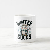 Warme Sippen, Coole Stifte - Pinguin Winter Kaffeetasse (Mittel)