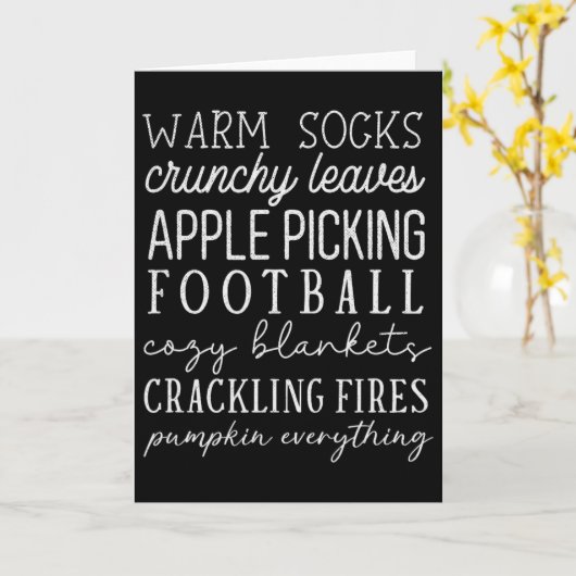 Warme Socken Knisternde Blätter Fuß Wird Lustig Th Karte (Gelbe Blume)