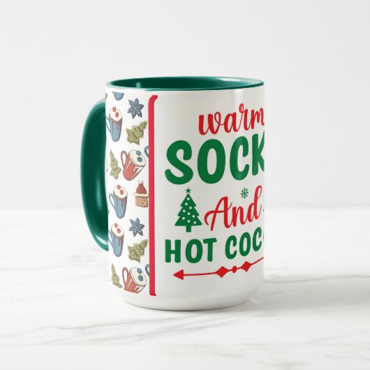 Warme Socken und heiße Tasse (Vorderseite Links)