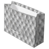 Warme Soft Gray Chic Imitate Velvet Große Geschenktüte (Vorderseite Schrägansicht)