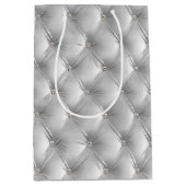 Warme Soft Gray Chic Imitate Velvet Mittlere Geschenktüte (Vorderseite)