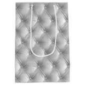 Warme Soft Gray Chic Imitate Velvet Mittlere Geschenktüte (Rückseite)