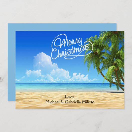 Warme Sonnenstrand Weihnachtskarte Feiertagskarte (Vorne/Hinten)